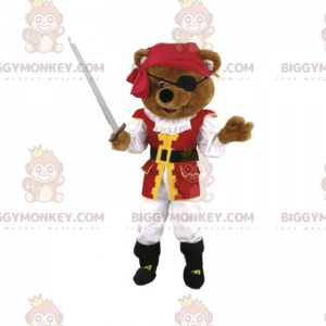 Costume de mascotte BIGGYMONKEY™ d'ourson pirate avec épée -