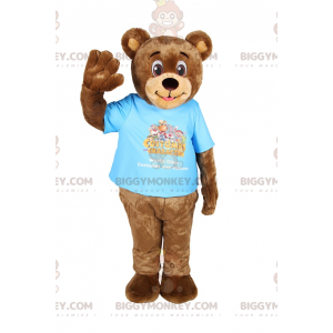 Στολή μασκότ Smiling Bear BIGGYMONKEY™ με μπλουζάκι -