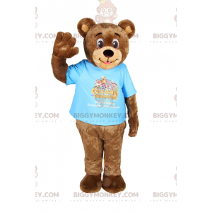 Στολή μασκότ Smiling Bear BIGGYMONKEY™ με μπλουζάκι - Μασκότ αρκούδας - BIGGYMONKEY_017408 - BiggyMonkey.com