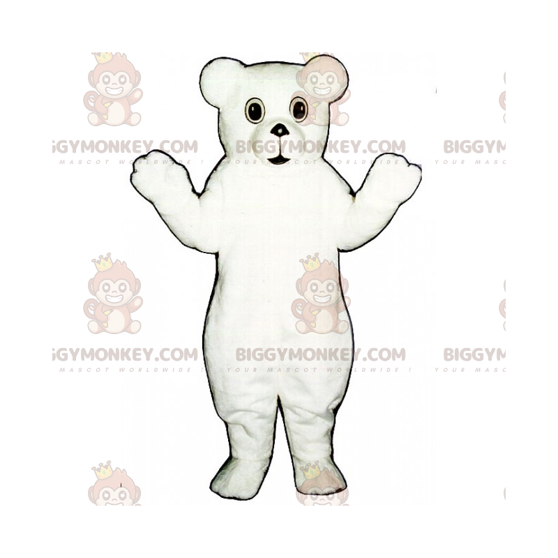 Helvit mjuk björn BIGGYMONKEY™ maskotdräkt - BiggyMonkey maskot Helvit mjuk björn BIGGYMONKEY™ maskotdräkt - BiggyMonkey maskot