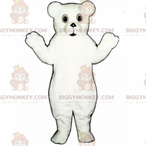 Helt hvit myk bjørn BIGGYMONKEY™ maskotkostyme - Bjørn maskot - BIGGYMONKEY_017409 - BiggyMonkey.com