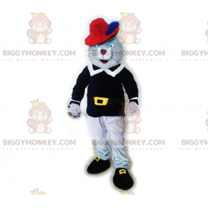 Traje de mascote do Gato de Botas Cinza BIGGYMONKEY™ –