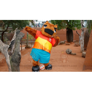 Brun Groundhog Bear BIGGYMONKEY™ maskotkostume i farverigt