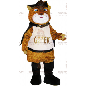 Costume mascotte BIGGYMONKEY™ gatto con stivali marroni -