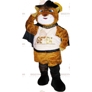 Fantasia de mascote de gato com bota marrom BIGGYMONKEY™ –