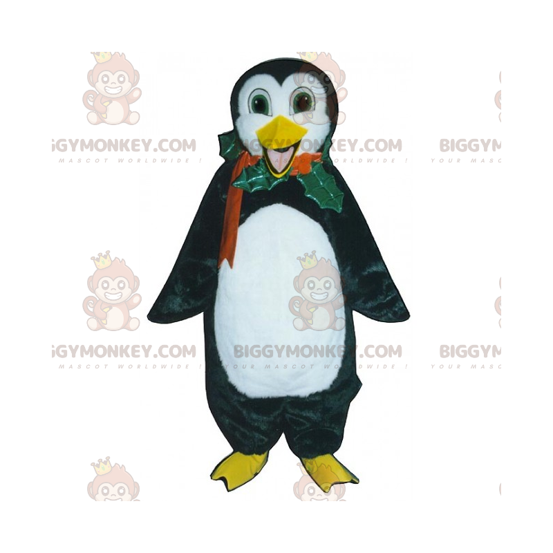 Disfraz de mascota Holiday BIGGYMONKEY™ - Pingüino con Holly Collar - Mascotas de pescado - BIGGYMONKEY_017419 - BiggyMonkey.com
