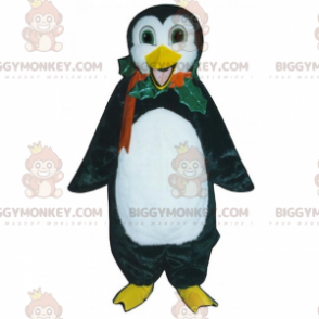 Holiday BIGGYMONKEY™ Maskotdräkt - Pingvin med Holly Collar - Fiskmaskot - BIGGYMONKEY_017419 - BiggyMonkey.com