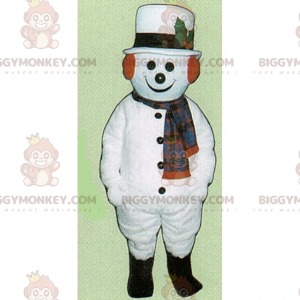 Holiday Season BIGGYMONKEY™ Mascot Costume - Snowman with Hat -