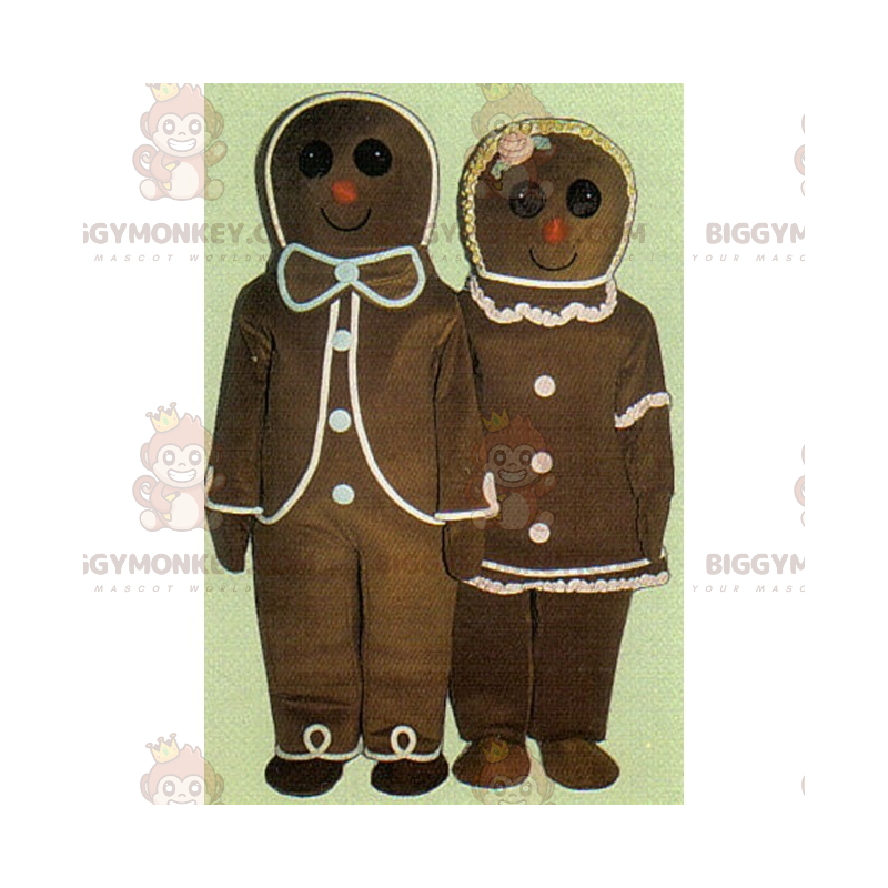 BIGGYMONKEY™ Holiday Season Mascot Costume - Gingerbread Couple