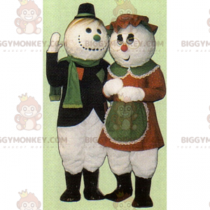 BIGGYMONKEY™ Duo maskotdräkt - snögubbepar - BiggyMonkey maskot