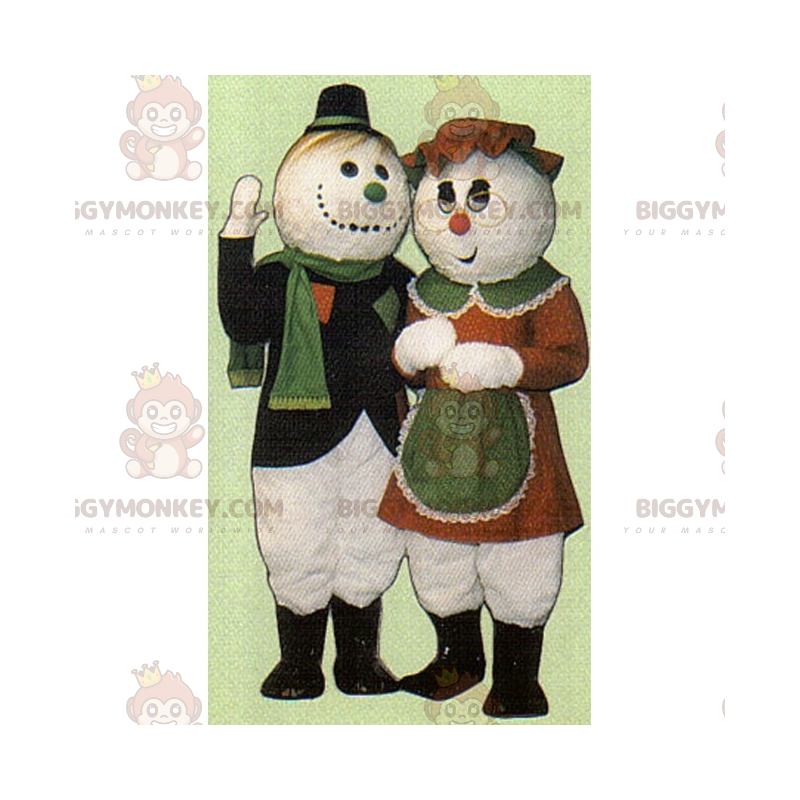 BIGGYMONKEY™ Duo Mascot Costume - Coppia pupazzo di neve - BIGGYMONKEY™ Duo Mascot Costume - Coppia pupazzo di neve -
