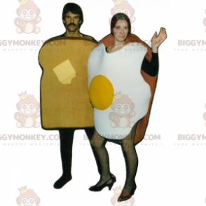 BIGGYMONKEY™ duo sandwich and egg mascot costume - Food mascot - BIGGYMONKEY_017428 - BiggyMonkey.com