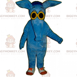 BIGGYMONKEY™ Maskottchen-Kostüm, blauer Elefant mit gelber