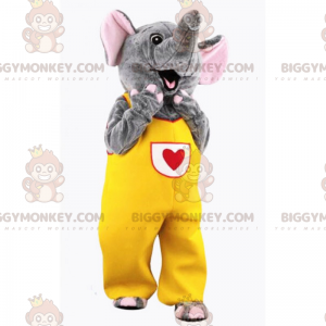 BIGGYMONKEY™ Elephant Mascot Costume In Yellow Jumpsuit With