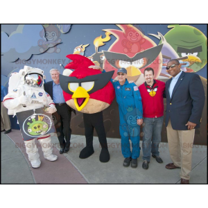 BIGGYMONKEY™ mascot costume of red bird from the famous video