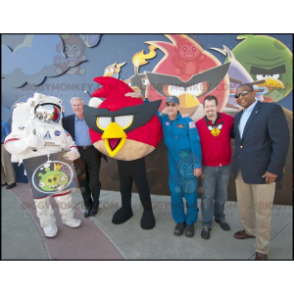 BIGGYMONKEY™ mascot costume of red bird from the famous video