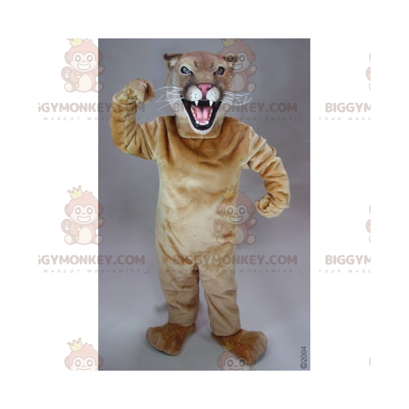 Costume de mascotte BIGGYMONKEY™ félin beige en colère - Costume de mascotte BIGGYMONKEY™ félin beige en colère -