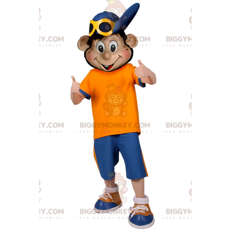 BIGGYMONKEY™ boy mascot costume with blue cap - Biggymonkey.com BIGGYMONKEY™ boy mascot costume with blue cap - Biggymonkey.com