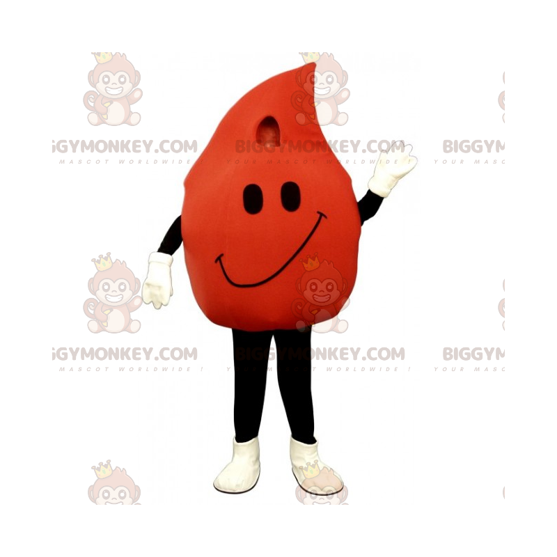 BIGGYMONKEY™ Blood Drop -maskottiasu hymyllä - Biggymonkey.com BIGGYMONKEY™ Blood Drop -maskottiasu hymyllä - Biggymonkey.com