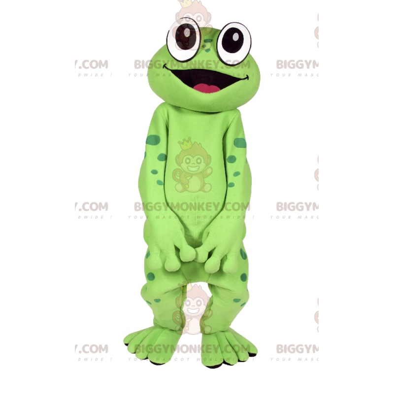 Στολή μασκότ βατράχου Big Eyes Smiling BIGGYMONKEY™ - Μασκότ βατράχων - BIGGYMONKEY_017451 - BiggyMonkey.com