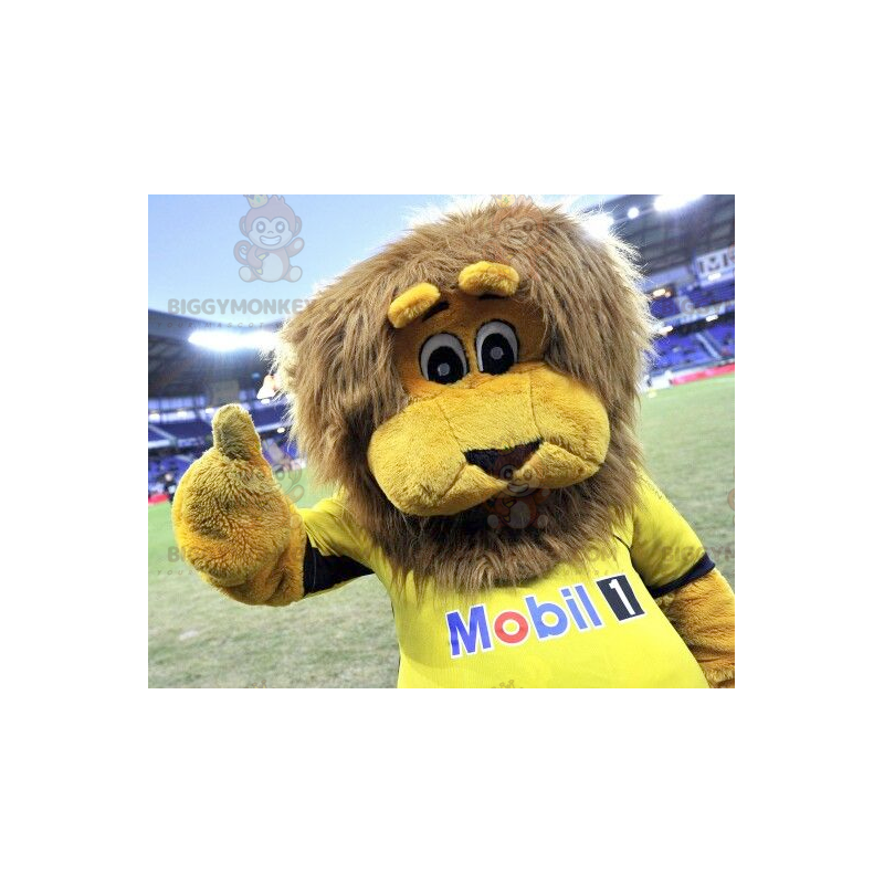 BIGGYMONKEY™ Costume da mascotte di leone giallo con criniera BIGGYMONKEY™ Costume da mascotte di leone giallo con criniera