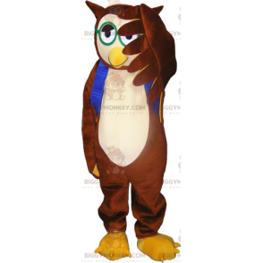 BIGGYMONKEY™ pöllöt ja vihreät lasit maskottiasu - Lintu maskotti - BIGGYMONKEY_017456 - BiggyMonkey.com