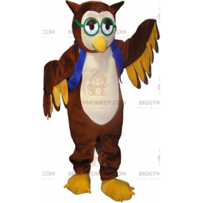Kostium maskotki sowy i zielone okulary BIGGYMONKEY™ -