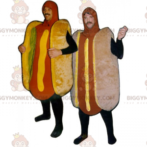 BIGGYMONKEY™ Hot Dog z musztardowym kostiumem maskotki -