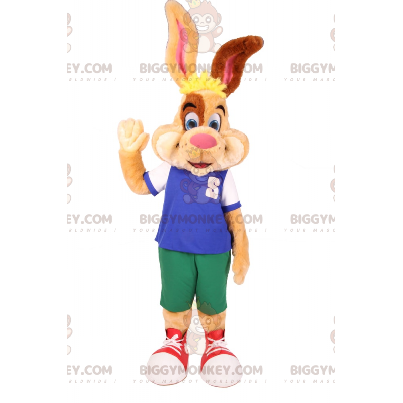 BIGGYMONKEY™ tweekleurig beige en bruin konijn mascottekostuum BIGGYMONKEY™ tweekleurig beige en bruin konijn mascottekostuum