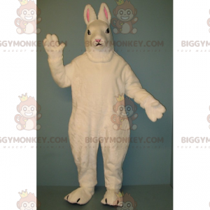 BIGGYMONKEY™ White Rabbit with Little Ears Mascot Costume -