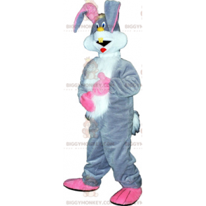 Στολή μασκότ BIGGYMONKEY™ Grey Bunny και Big Pink Ears - Μασκότ κουνελιού - BIGGYMONKEY_017472 - BiggyMonkey.com
