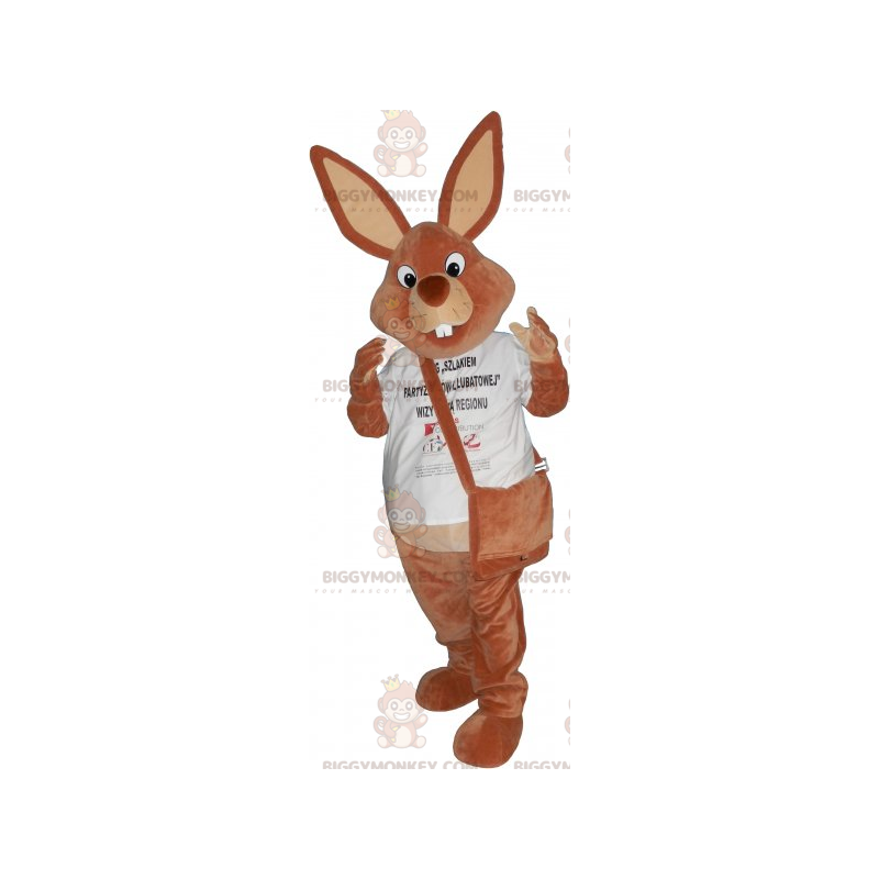 Brown Bunny BIGGYMONKEY™ Mascot Costume with Sling Bag – Brown Bunny BIGGYMONKEY™ Mascot Costume with Sling Bag –