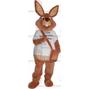 Brown Bunny BIGGYMONKEY™ Maskottchen-Kostüm mit Umhängetasche -
