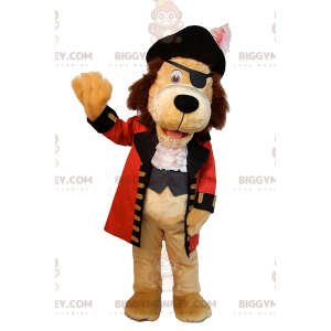 BIGGYMONKEY™ lion mascot costume in pirate outfit -