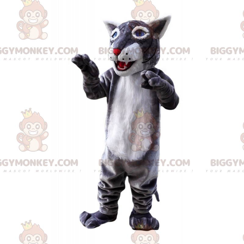 BIGGYMONKEY™ Blauäugiges Wolf-Maskottchen-Kostüm - BIGGYMONKEY™ Blauäugiges Wolf-Maskottchen-Kostüm -