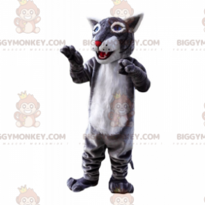 BIGGYMONKEY™ Blauäugiges Wolf-Maskottchen-Kostüm -