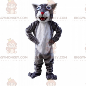 BIGGYMONKEY™ Blauäugiges Wolf-Maskottchen-Kostüm -