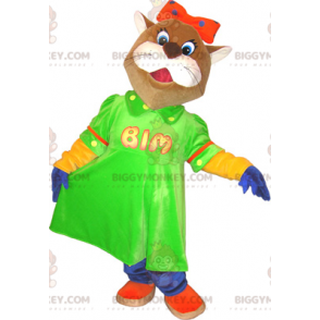 Στολή μασκότ με ντυμένη γυναικεία γάτα BIGGYMONKEY™ -