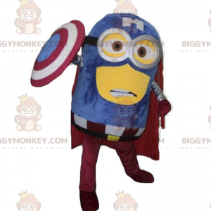 Traje de mascote BIGGYMONKEY™ Minion - Capitão América - Mascotes pessoas famosas - BIGGYMONKEY_017485 - BiggyMonkey.com