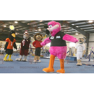 Giant All Hairy Flamingo BIGGYMONKEY™ maskotkostyme - Fuglemaskot - BIGGYMONKEY_02146 - BiggyMonkey.com