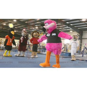 Giant All Hairy Flamingo BIGGYMONKEY™ Maskottchen-Kostüm - Vogel Maskottchen - BIGGYMONKEY_02146 - BiggyMonkey.com
