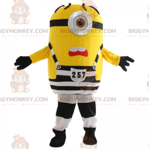 Traje de mascote BIGGYMONKEY™ com roupa de prisioneiro - Stuart