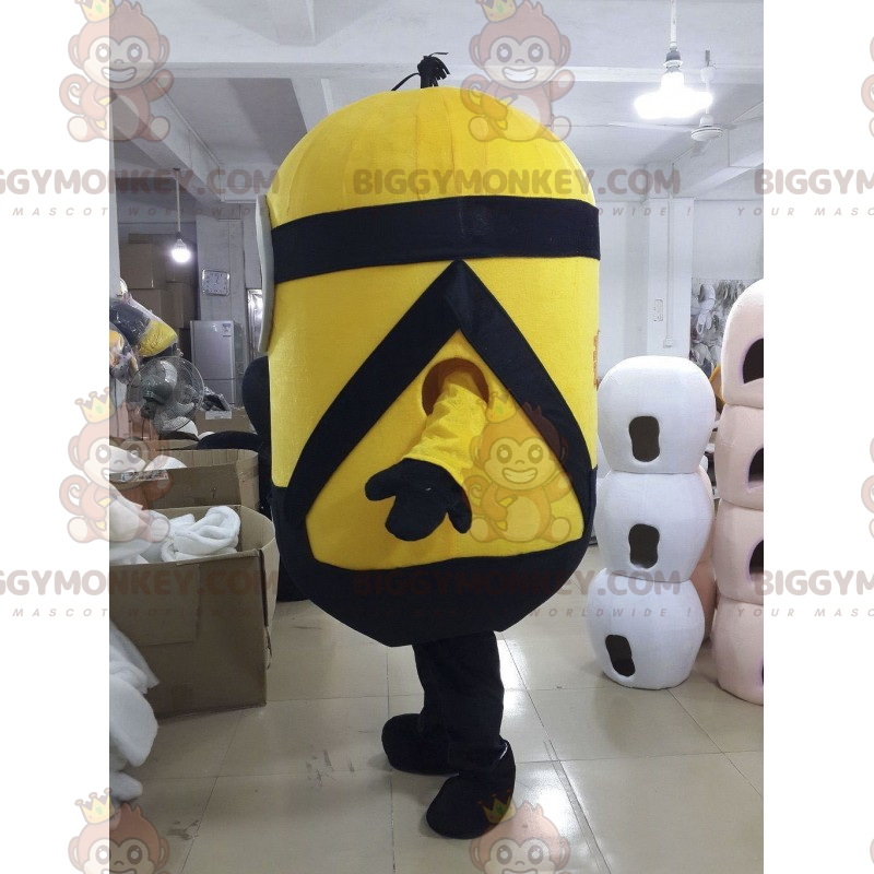 BIGGYMONKEY™ Minion Stuart Mascot Costume - Black Jumpsuit -