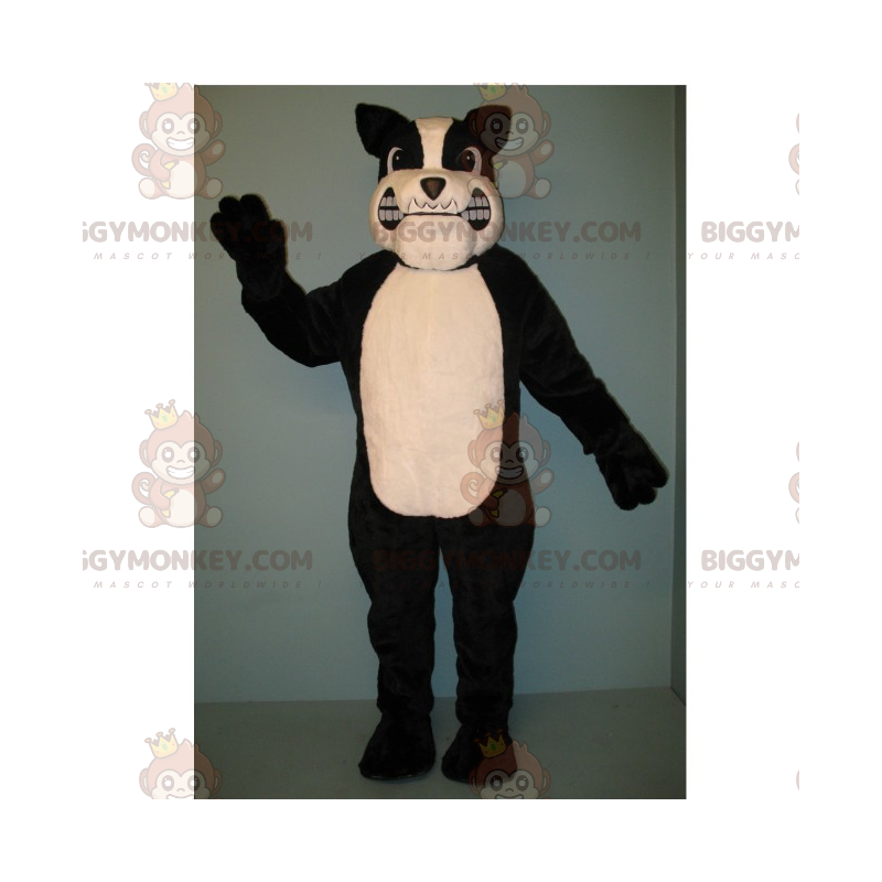 BIGGYMONKEY™ Costume da mascotte cane bianco e nero aggressivo BIGGYMONKEY™ Costume da mascotte cane bianco e nero aggressivo