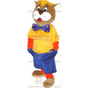 BIGGYMONKEY™ Mr. Cat Mascot Costume with Bow Tie -