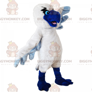 BIGGYMONKEY™ Costume da mascotte uccello bianco con becco blu -
