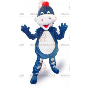 Costume de mascotte BIGGYMONKEY™ de dragon bleu Danone -