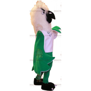 BIGGYMONKEY™ Costume da mascotte uccello bianco e ali verdi -
