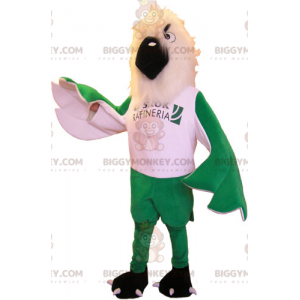BIGGYMONKEY™ White Bird and Green Wings Mascot Costume -