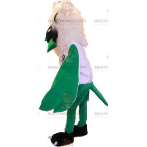 BIGGYMONKEY™ White Bird and Green Wings Mascot Costume -